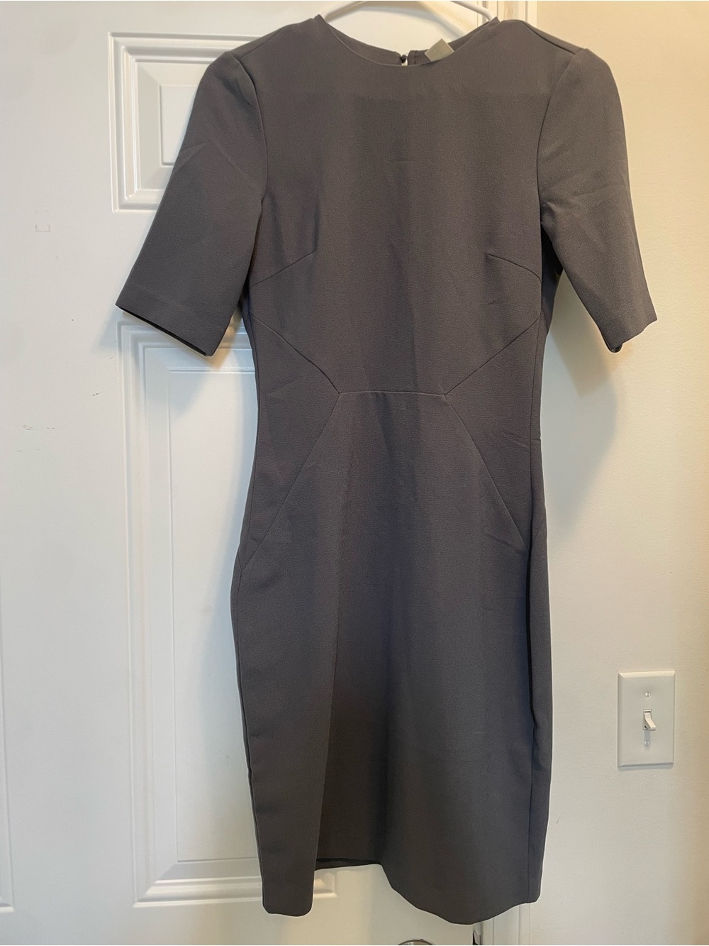H&M Womens Gray Midi Sheath Dress